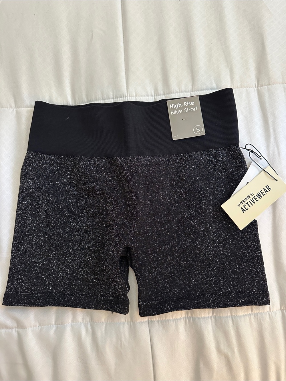 Forever 21 Sparkle High-Rise Biker Shorts